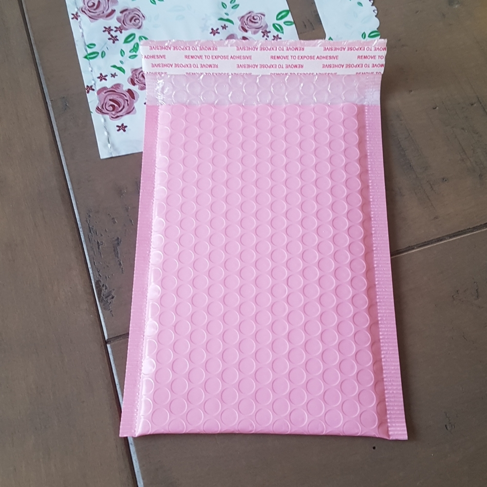 15 pcs Pink Bubble Mailers 5"x8" inch (inside)